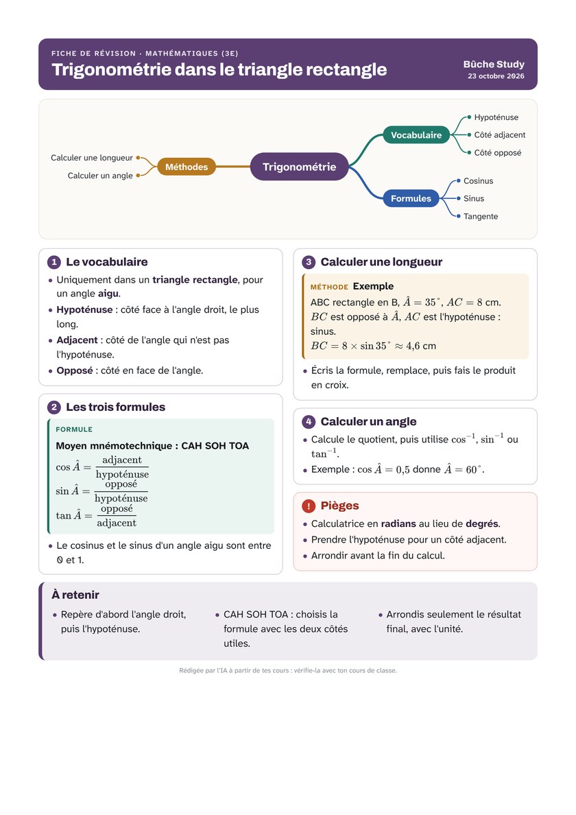Fiche de révision en prune